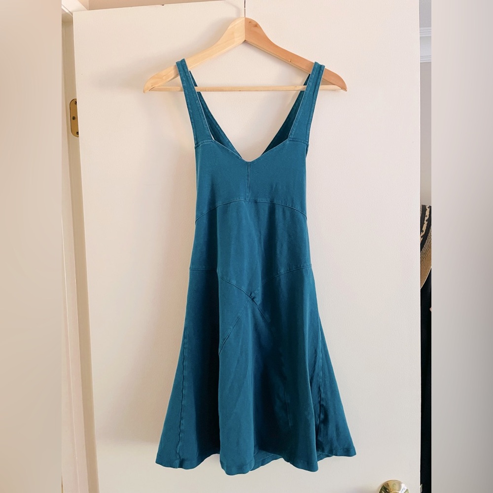 Hemp cross back mini dress.